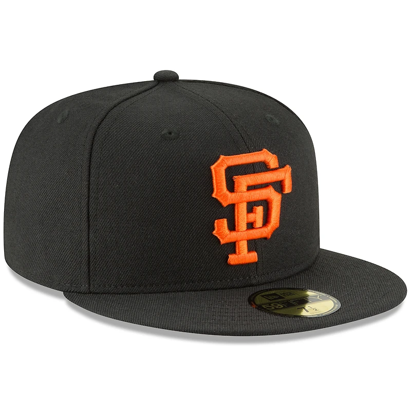 Casquette ajustée New Era 59FIFTY en laine, collection Cooperstown des Giants de San Francisco, noire, pour homme