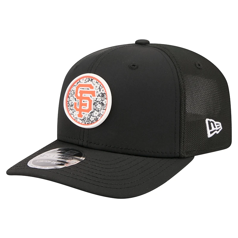 Men's New Era Black San Francisco Giants Floral Patch 9SEVENTY Adjustable Hat