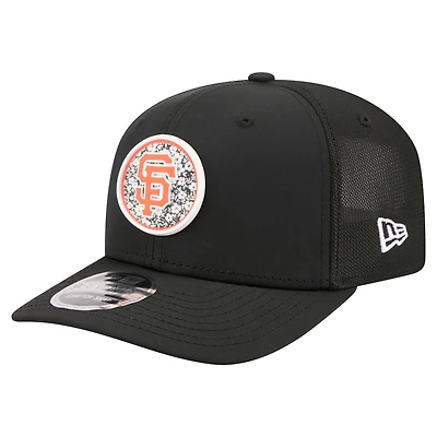 Men's New Era  Black San Francisco Giants Floral Patch 9SEVENTY Adjustable Hat