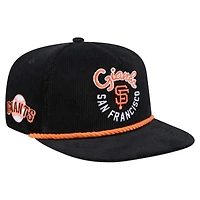 Men's New Era  Black San Francisco Giants Full Circle Corduroy Golfer Adjustable Hat