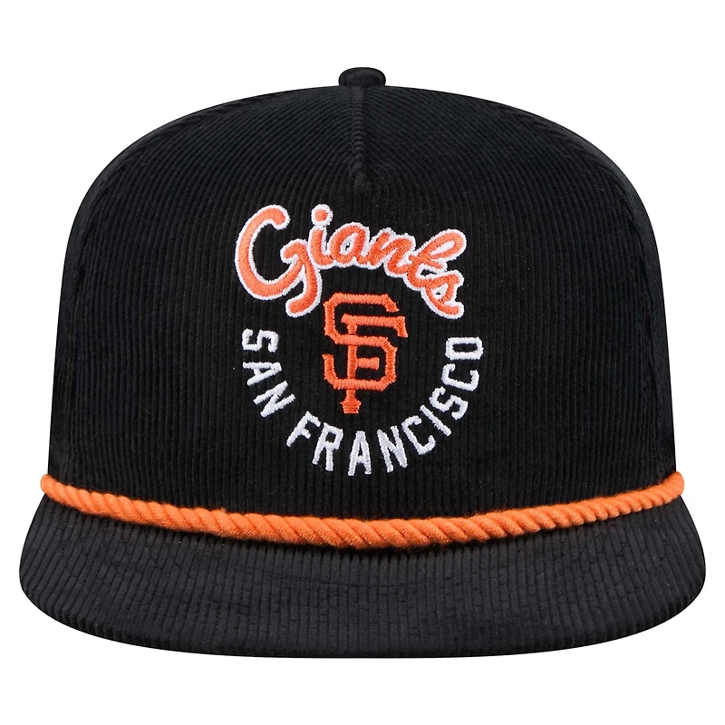 Casquette de golf ajustable en velours côtelé Full Circle noire San Francisco Giants de New Era pour homme