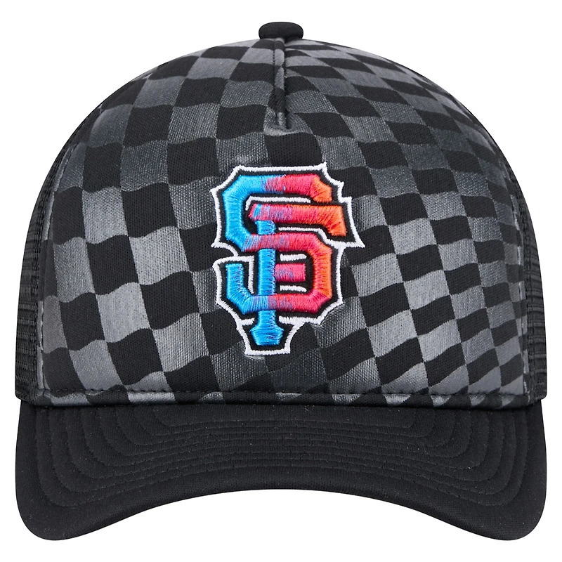 Men's New Era Black San Francisco Giants Gradient 9FORTY A-Frame M-Crown Trucker Adjustable Hat