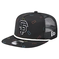 Casquette ajustable Gummy Golfer Trucker noire New Era pour homme des San Francisco Giants