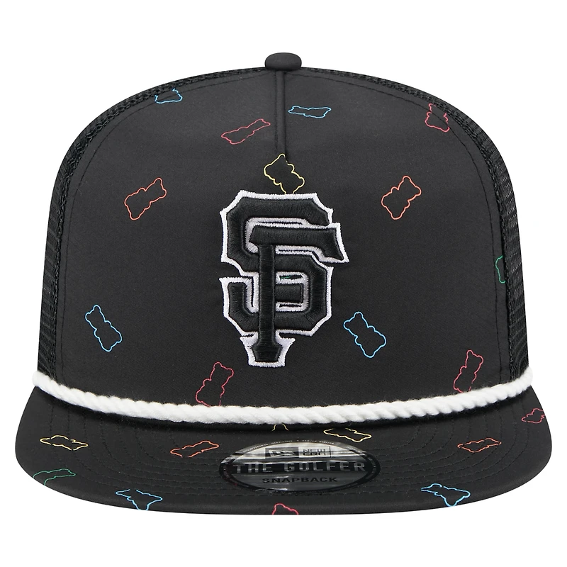 Casquette ajustable Gummy Golfer Trucker noire New Era pour homme des San Francisco Giants