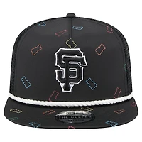 Casquette ajustable Gummy Golfer Trucker noire New Era pour homme des San Francisco Giants