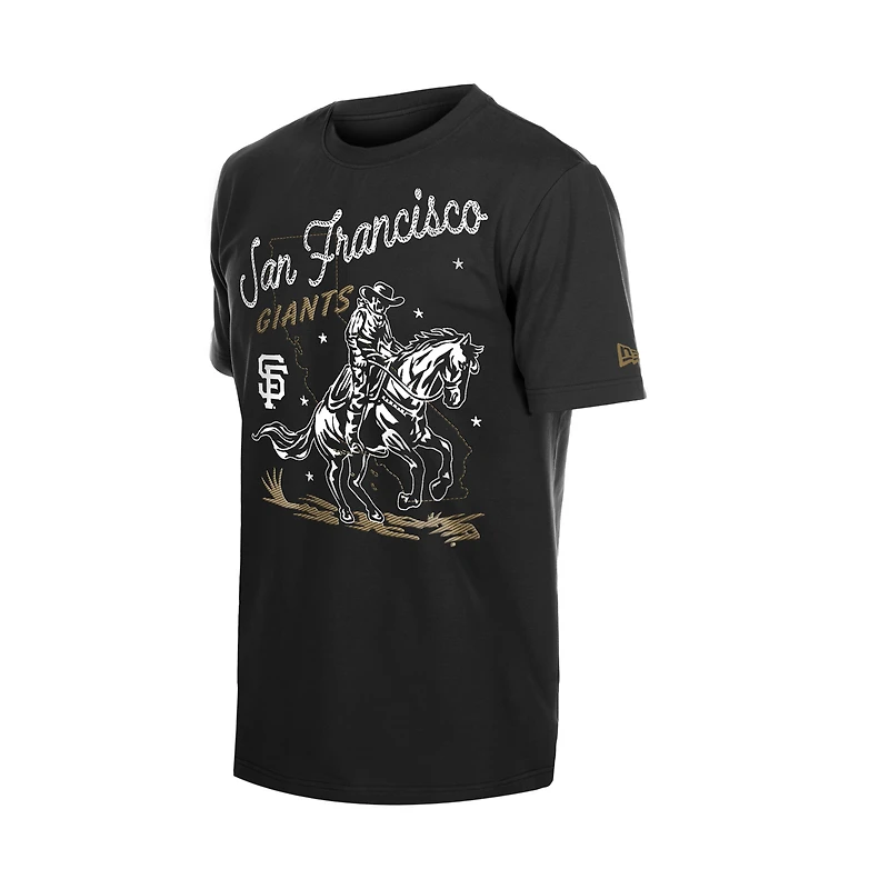 Men's New Era Black San Francisco Giants Injection Lifestyle Urban Ranchwear T-Shirt