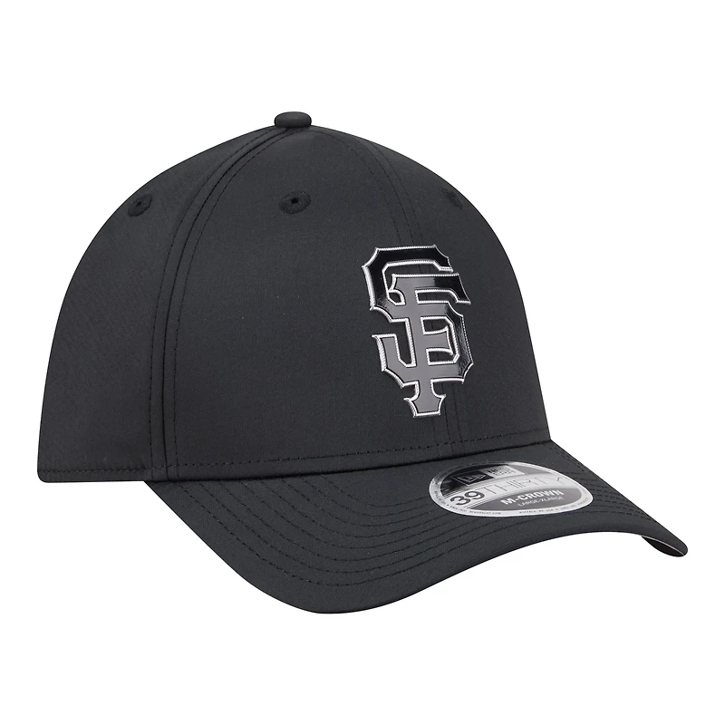 Casquette New Era noire San Francisco Giants métallisée 39THIRTY M-Crown Flex pour homme