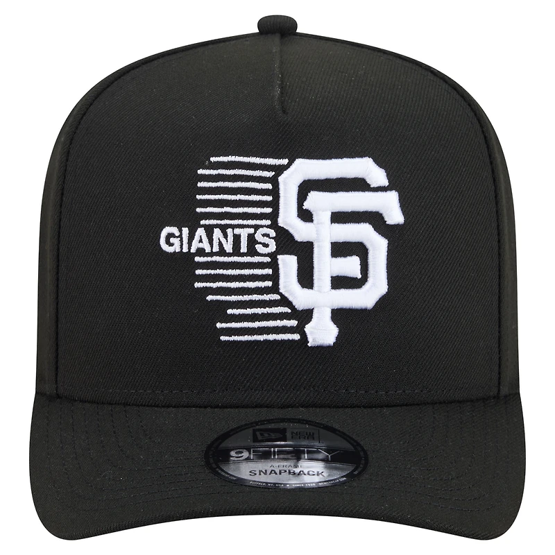 Men's New Era Black San Francisco Giants Motion A-Frame 9FIFTY Snapback Hat