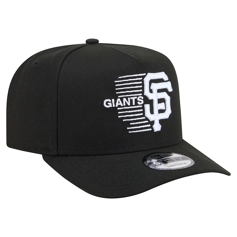 Men's New Era Black San Francisco Giants Motion A-Frame 9FIFTY Snapback Hat