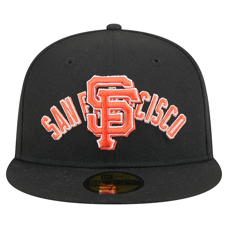 Men's New Era Black San Francisco Giants Overlap 59FIFTY Fitted Hat