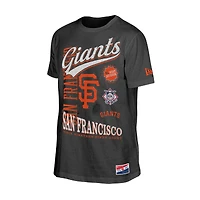 Men's New Era Black San Francisco Giants  Oversized Throwback Distressed T-Shirt