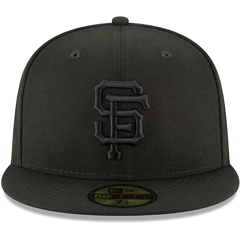 Casquette ajustée New Era 59FIFTY Basic pour homme, logo principal des Giants de San Francisco, noire