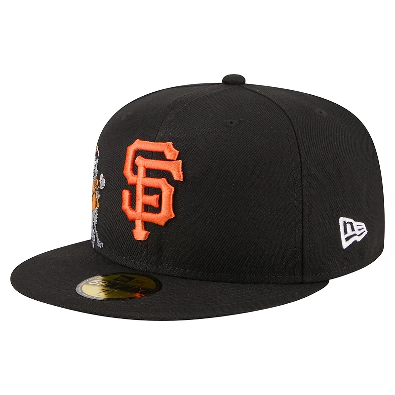 Casquette ajustée New Era 59FIFTY noire pour homme, motif mascotte des Giants de San Francisco