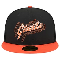 Men's New Era Black San Francisco Giants Shadow Stitch 59FIFTY Fitted Hat