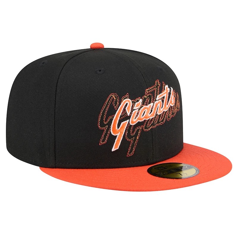 Casquette ajustée 59FIFTY Shadow Stitch noire des Giants de San Francisco New Era pour homme
