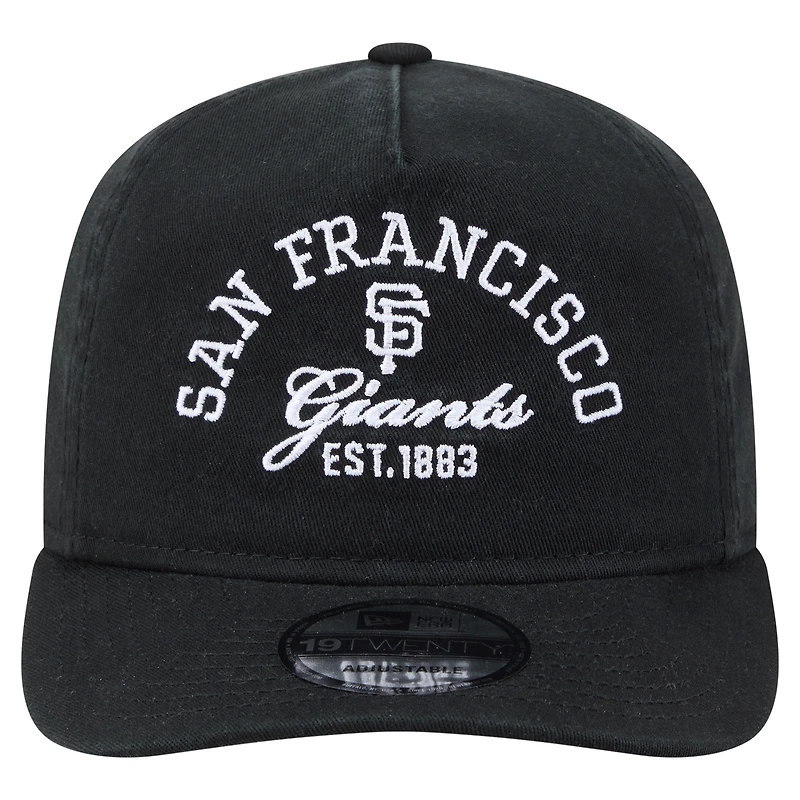 Men's New Era Black San Francisco Giants Stacked 19TWENTY Adjustable Hat