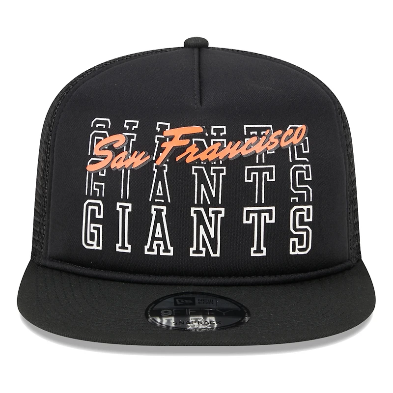 Men's New Era Black San Francisco Giants  Street Team A-Frame Trucker 9FIFTY Snapback Hat