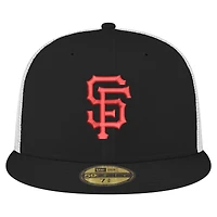 Men's New Era Black San Francisco Giants Team Color 59FIFTY Trucker Fitted Hat