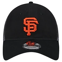 Casquette réglable noire 9TWENTY Team Slick Trucker des Giants de San Francisco New Era pour hommes