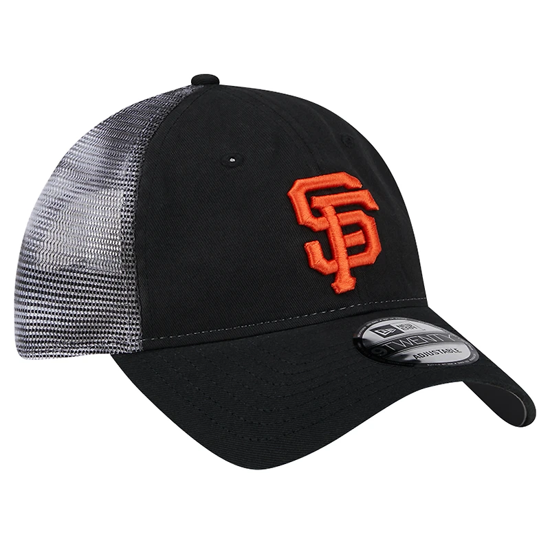 Casquette réglable noire 9TWENTY Team Slick Trucker des Giants de San Francisco New Era pour hommes