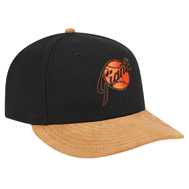 Men's New Era Black San Francisco Giants Team Suede Visor Low Profile 59FIFTY Fitted Hat
