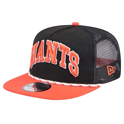 Men's New Era Black San Francisco Giants Throwback Meshback Golfer Hat