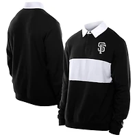 Polo de rugby à blocs couleurs noir San Francisco Giants Throwback Prep New Era pour homme