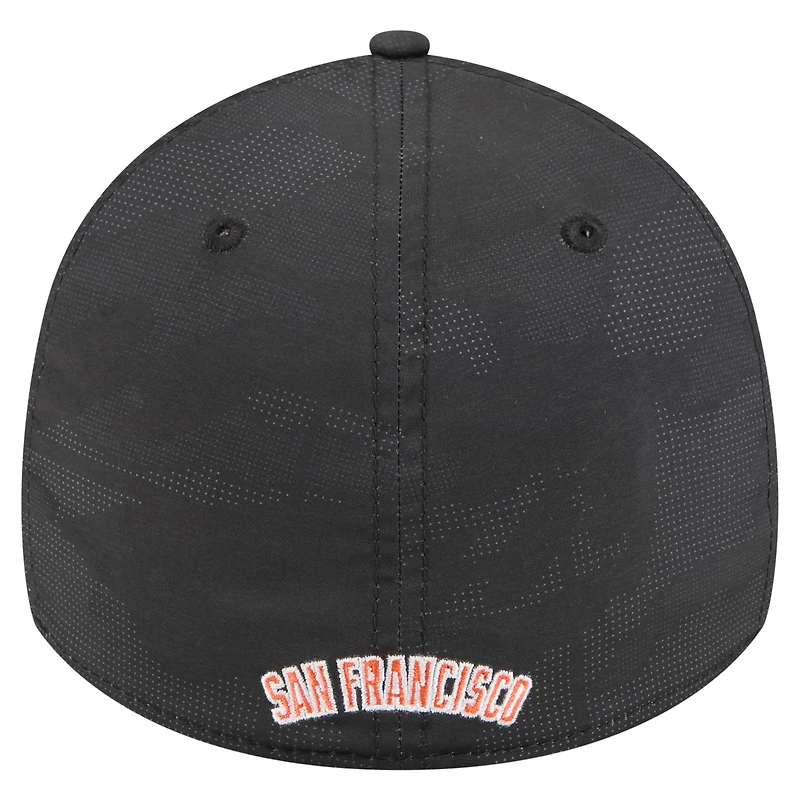 Casquette New Era 39THIRTY Flex noire à motif camouflage ton sur des Giants de San Francisco pour homme