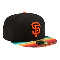 Men's New Era Black San Francisco Giants Turn Back The Clock 59FIFTY Fitted Hat