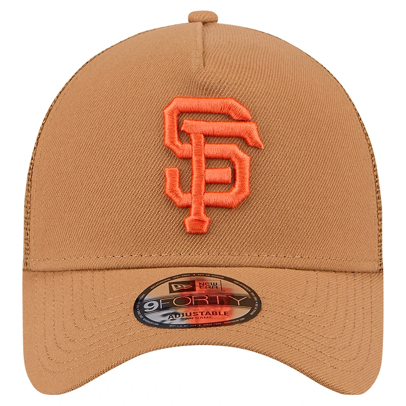 Casquette réglable marron A-Frame Trucker 9FORTY des Giants de San Francisco New Era pour hommes