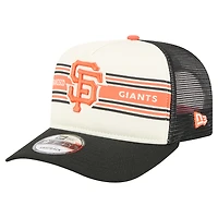 Casquette snapback A-Frame 9FIFTY Trucker pour homme New Era crème/noir, motif San Francisco Giants