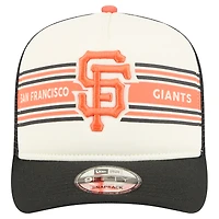 Casquette snapback A-Frame 9FIFTY Trucker pour homme New Era crème/noir, motif San Francisco Giants