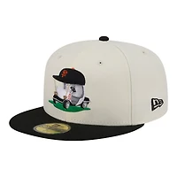 Men's New Era  Cream/Black San Francisco Giants Bullpen Cart 59FIFTY Fitted Hat
