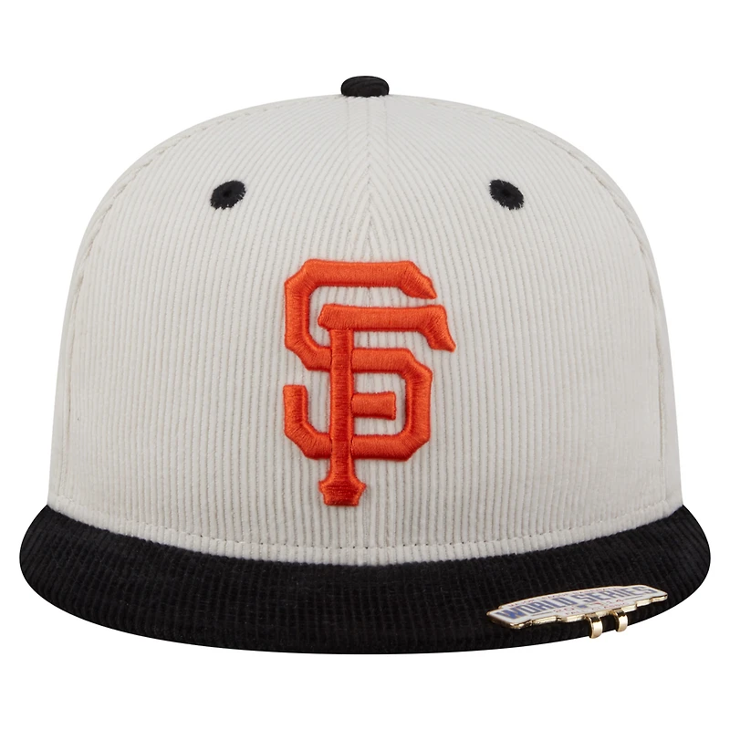 Men's New Era Cream/Black San Francisco Giants Two-Tone Corduroy 59FIFTY Fitted Hat