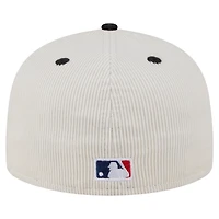 Casquette ajustée New Era 59FIFTY en velours côtelé bicolore crème/noir pour homme des Giants de San Francisco