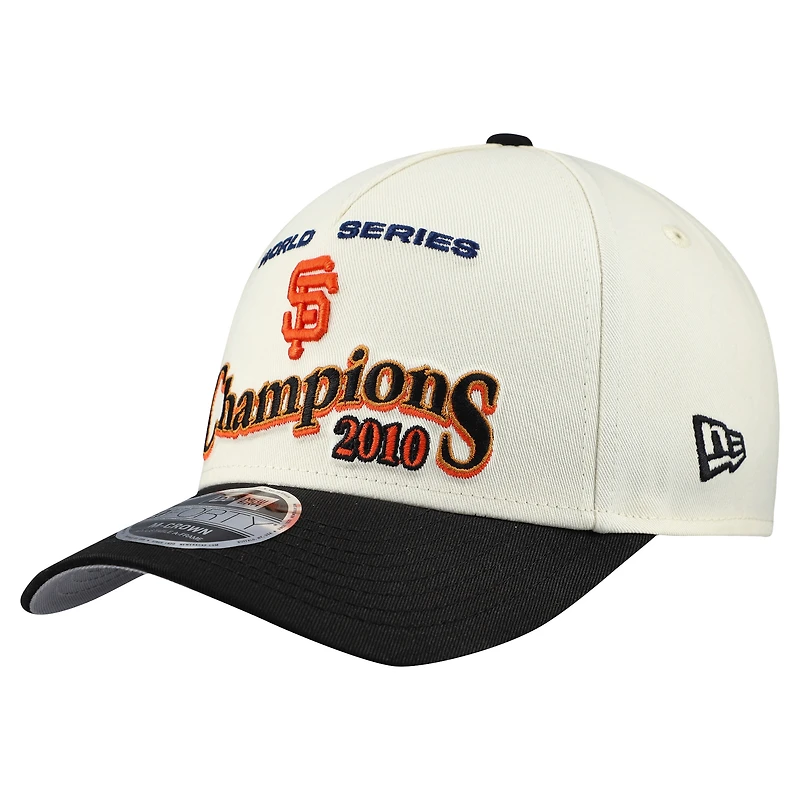 Casquette ajustable New Era 9FORTY M-Crown crème/noir pour homme des Giants de San Francisco World Series