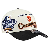 Casquette ajustable New Era 9FORTY M-Crown crème/noir pour homme des Giants de San Francisco World Series
