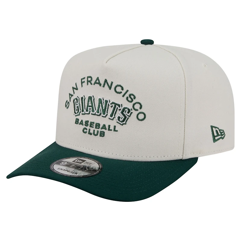 Casquette snapback New Era crème/vert foncé San Francisco Giants Chrome A-Frame 9FIFTY pour homme