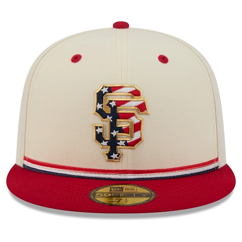 Men's New Era Cream/Red San Francisco Giants USA 250 Fourth of July 59FIFTY Fitted Hat