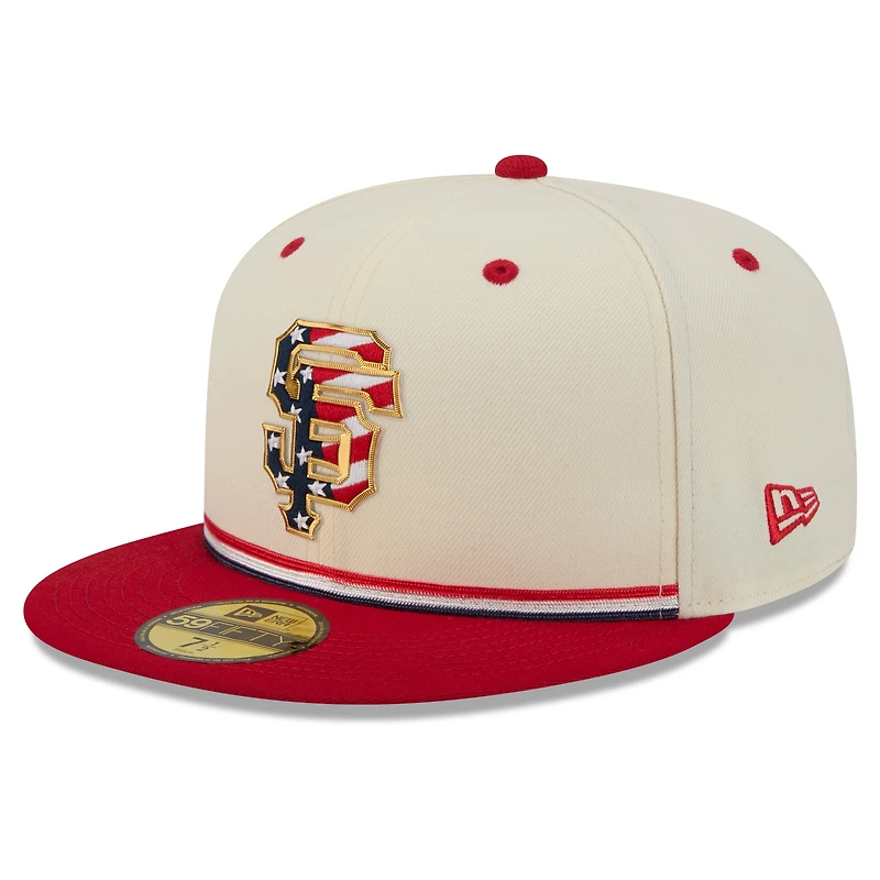 Men's New Era Cream/Red San Francisco Giants USA 250 Fourth of July 59FIFTY Fitted Hat