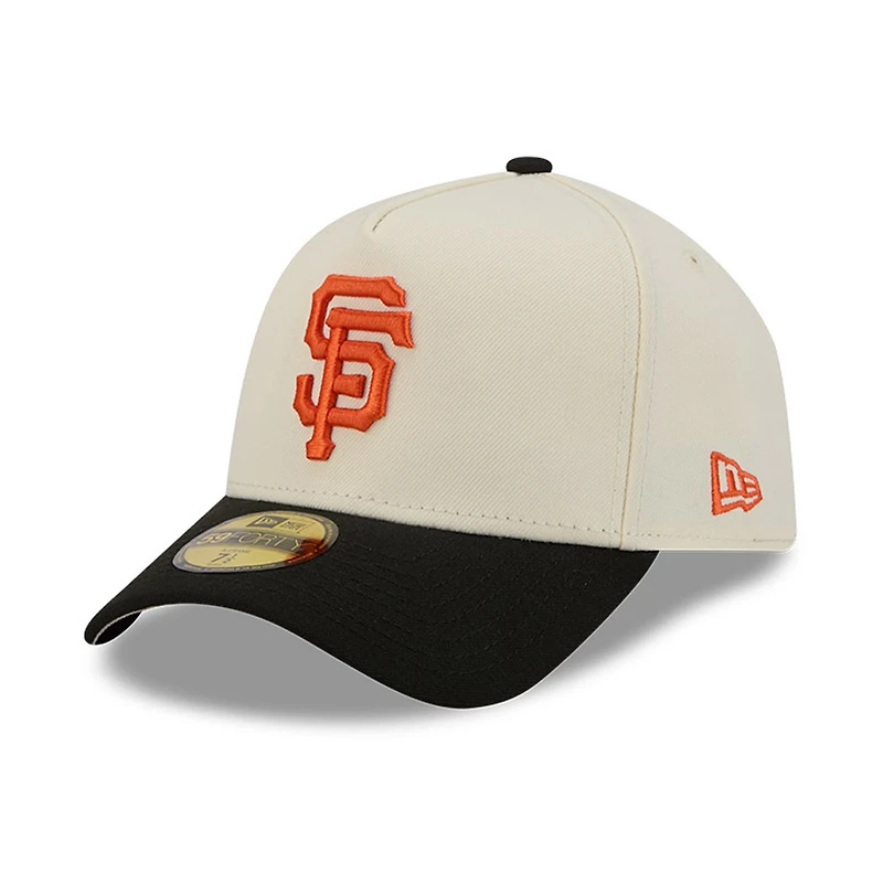Men's New Era Cream San Francisco Giants Chrome A-Frame 59FORTY Fitted Hat