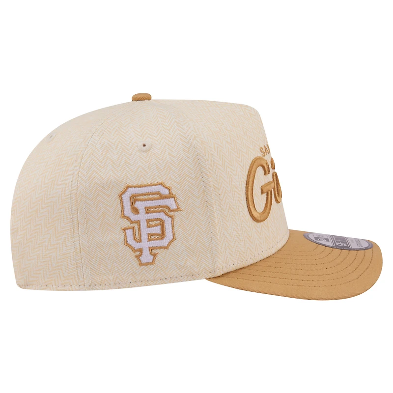 Men's New Era Cream San Francisco Giants Herringbone 9FIFTY A-Frame Snapback Hat