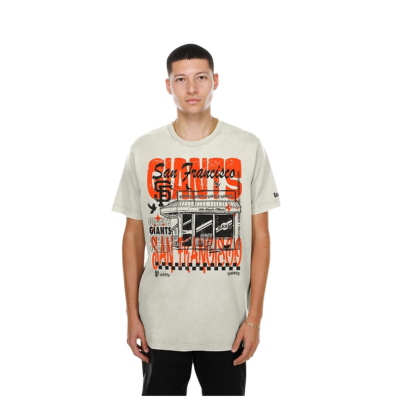 T-shirt New Era crème pour homme, San Francisco Giants, style de vie, gourmand, mode
