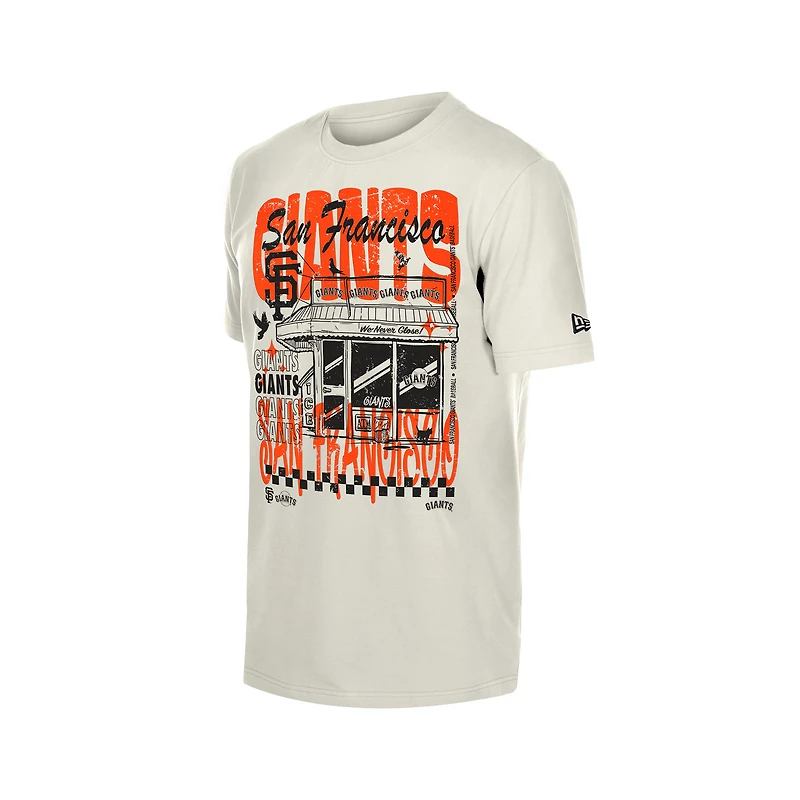 T-shirt New Era crème pour homme, San Francisco Giants, style de vie, gourmand, mode