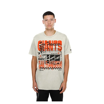 Men's New Era  Cream San Francisco Giants Injection Lifestyle Foodie Fashion T-Shirt
