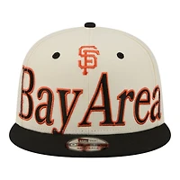 Men's New Era Cream San Francisco Giants Oversized Slogan 9FIFTY Snapback Hat