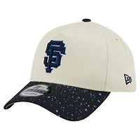 Men's New Era  Cream San Francisco Giants Speckle A-Frame 9FORTY Adjustable Hat