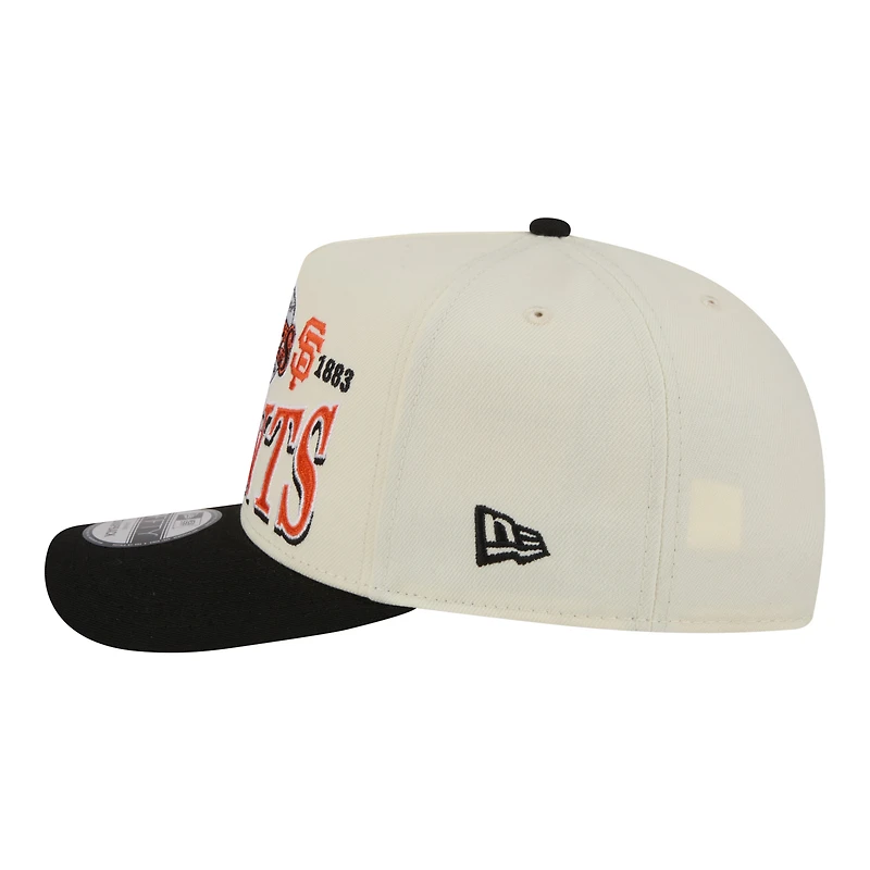 Men's New Era Cream San Francisco Giants Throwback Tri-Hit A-Frame 9FIFTY Adjustable Hat