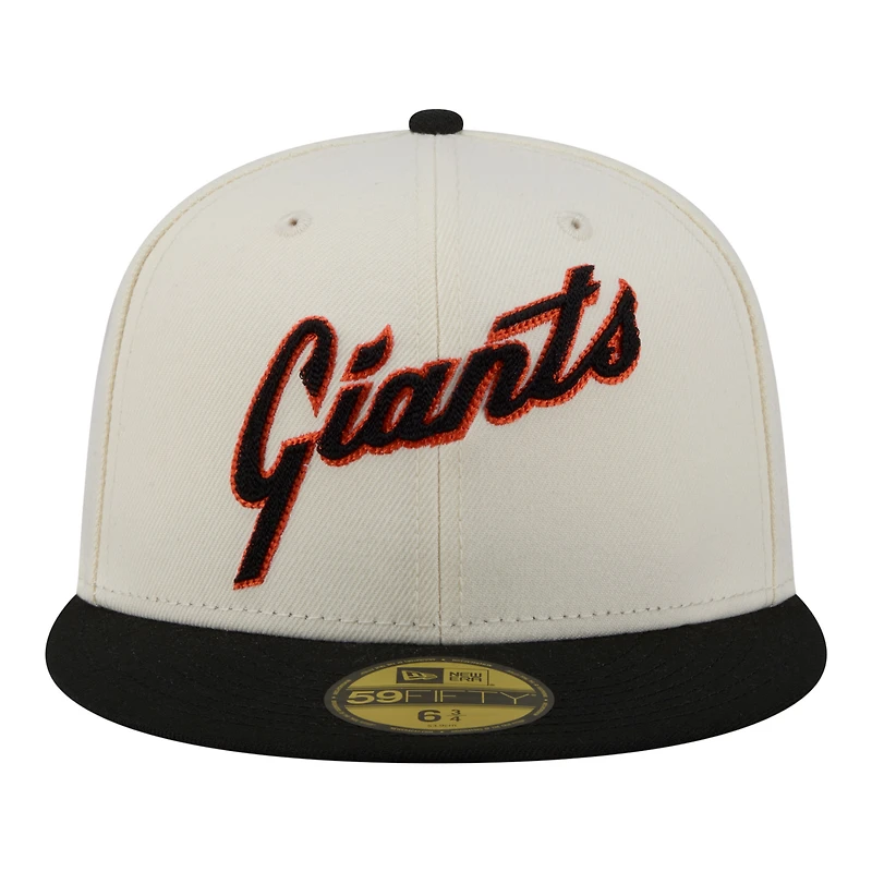 Men's New Era  Cream San Francisco Giants Two-Tone Stitch 59FIFTY Fitted Hat