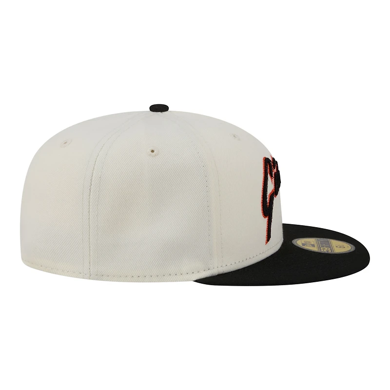 Men's New Era  Cream San Francisco Giants Two-Tone Stitch 59FIFTY Fitted Hat